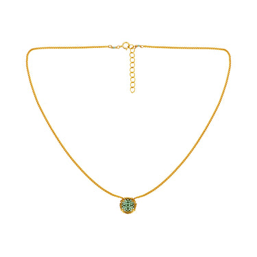 Collar Diamantes 1 Redondo Dorado Corto Aqua